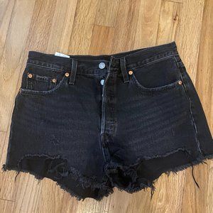 501® BUTTON YOUR FLY HIGH RISE SHORTS BLACK
